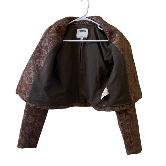L’AGENCE Jen Cropped Blazer Multi Tapestry Sz 6 - Picture 5 of 9